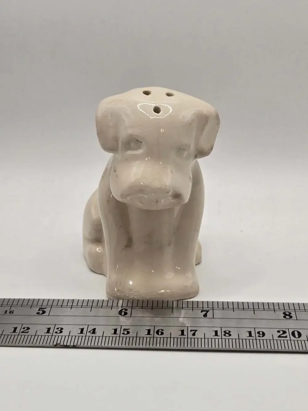 Vintage Ceramic Sitting Dog Salt or Pepper Shaker